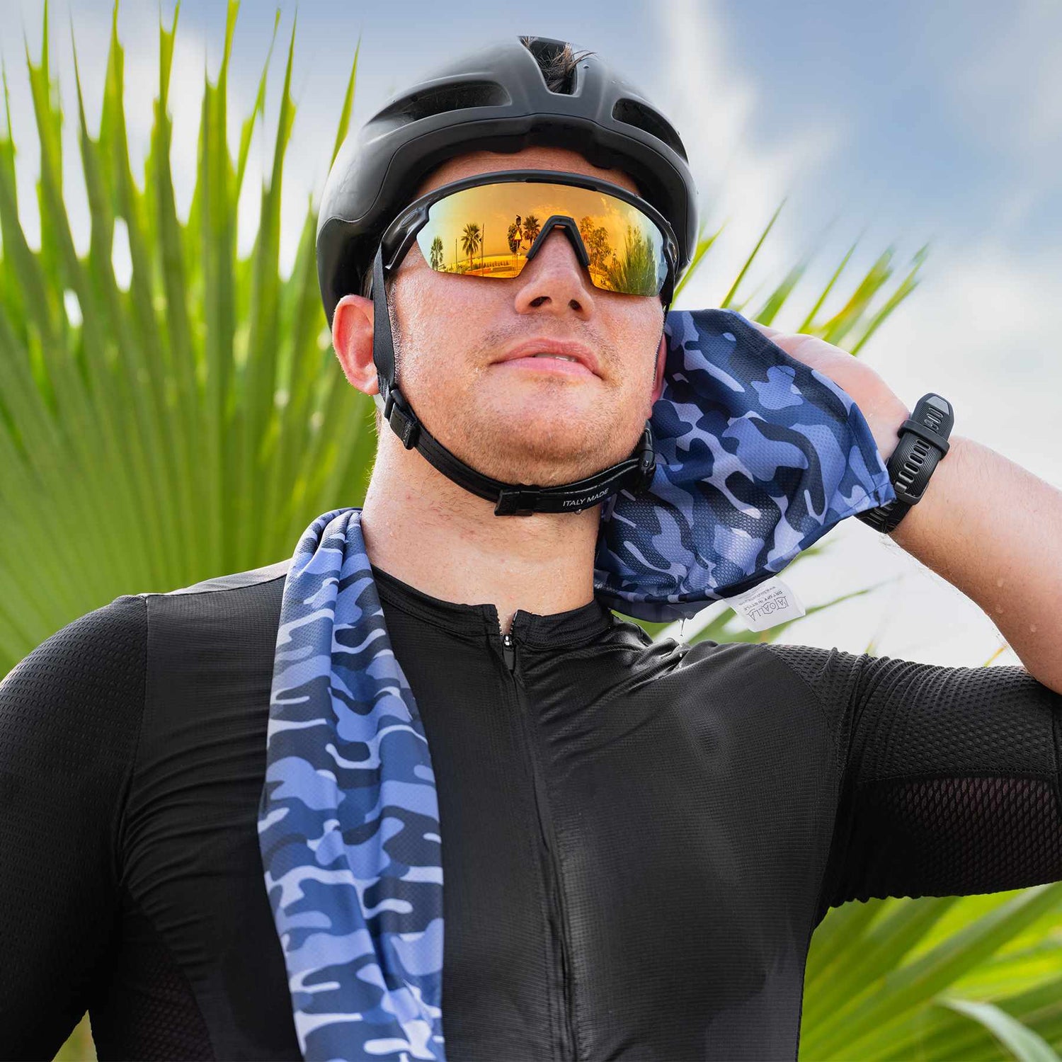 Blue Camo Sports Cooling Towel