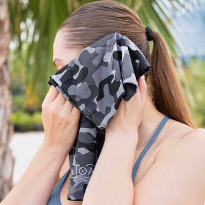 Grey Camo Sports Cooling Towel